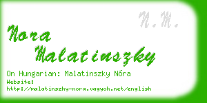 nora malatinszky business card
