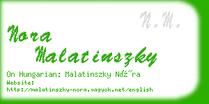 nora malatinszky business card